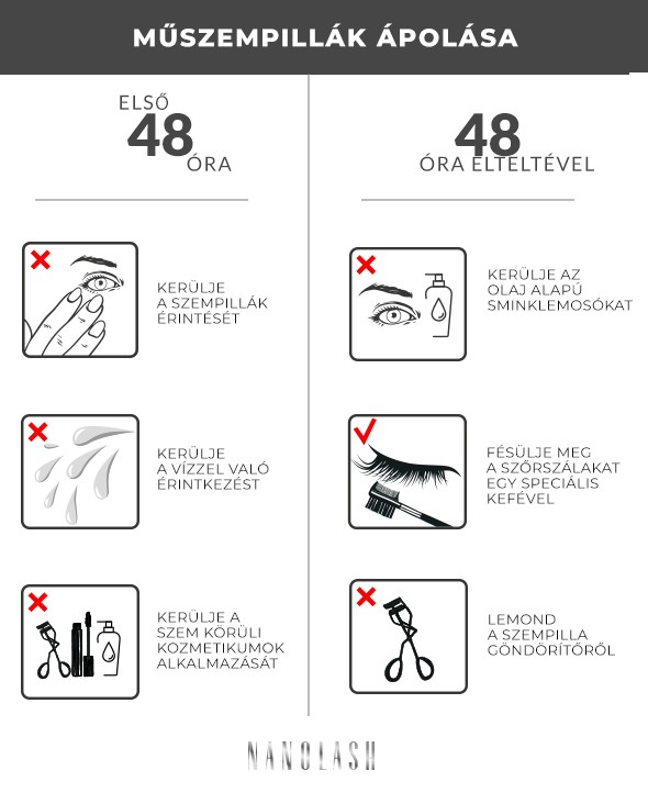 hogyan kell ápolni a meghosszabbított szempillákat